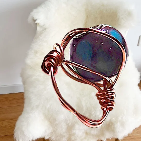 👣4/$20. Hand Wired Ring w/ Murano Glass Bead. Size 5 - Picture 9 of 9